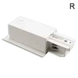 3-phase CLASSIC - side power feed, recessed mount, N-conductor left, predective connector right, white