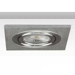 recessed mounting frame BRUSH TWO incl. GU5.3 socket, IP20, adjustable, brushed aluminium, round, Ø 9cm