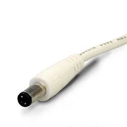 Anschlussleitung mit Rundstecker MALE, 150cm, weiß