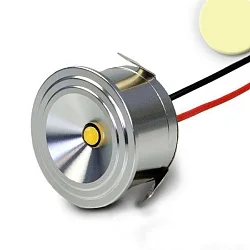 LED Spot MiniAMP, IP54, 12V oder 700mA, Ø 3cm / Höhe 1.8cm, Aluminium poliert / klar, 3W 3000K 160lm 100°