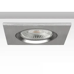 Einbaurahmen BRUSH TWO inkl. GU5.3 Fassung, IP20, dreh- und schwenkbar, Aluminium gebürstet