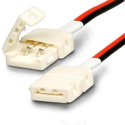 Clip-Verbinder mit Kabel (max. 5A) für 2-pol. IP20 Flexstripes mit Breite 8mm, Pitch-Abstand >12mm