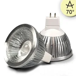 LED Stiftsockel-Strahler MR16 COB, 12V AC/DC, GU5.3, 5.5W 2700K 390lm 70°, dimmbar