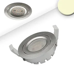 SMD Recessed LED spot, prismatic, IP40, Ø 8.2cm, 8W 2700 650lm 120°, swivelling, dimmable, silver