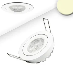 LED Einbaustrahler prismatisch, IP40, Ø 8.2cm, 8W 2700K 700lm 72°, schwenkbar, dimmbar, Weiß