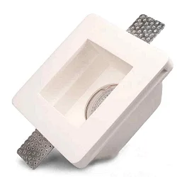 Gips-Einbaustrahler GU5.3, quadratisch, rückversetzt, weiß