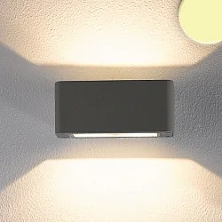 LED Außenwandleuchte Up&Down, eckig, 4x3W CREE, IP54, 3000K 490lm 120°, Aluminium, Anthrazit