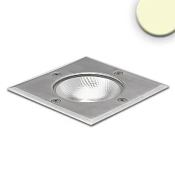 Outdoor LED Bodeneinbaustrahler COB, IP67, 7W 3000K 470lm 90°, begehbar, Edelstahl / klar, Quadratisch, 12.5 x 12.5cm