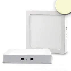 LED ceiling luminaire, IP20, square, 22 x 22cm, incl. transformer, 18W 3000K 1250lm 120°, white / diffuse