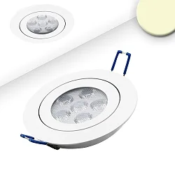 LED Einbaustrahler prismatisch, ultraflach, Ø 11.4cm, 15W 2700K 1050lm 72°, schwenkbar, dimmbar, Weiß