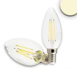 LED Filament Kerzenform C35, 4-fadig, E14, 4W 2700K 350lm 360°, dimmbar, klar
