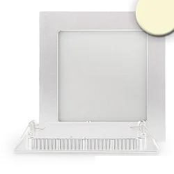 LED Downlight, IP42, ultra flach, ECKIG, 14.6 x 14.6cm, dimmbar, 9W 3000K 600lm 120°, Weiß
