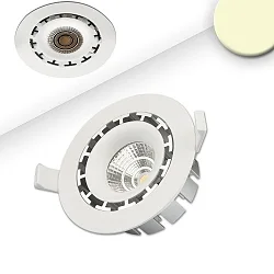 LED Einbaustrahler prismatisch, ultraflach, Ø 11.4cm, 15W 2800K 1200lm 45°, schwenkbar, dimmbar, weiß