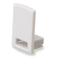 Zubehör für SURF12 RAIL mit COVER4, Endkappe eckig, PVC, grauweiß, EC17, mit Kabelausgang
