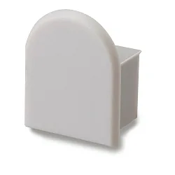 Zubehör für SURF12 RAIL mit COVER5, Endkappe rund, PVC, grauweiß, EC19, ohne Kabelausgang
