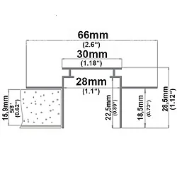 Zubehör für Einbauprofil WING20 - Installationskanal, Aluminium eloxiert, Länge 200cm