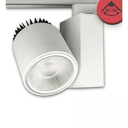 LED 3-Phasen Schienenstrahler Meat Light, 40W, 30°-50°, drehbar und schwenkbar, weiß matt