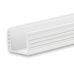 LED Aufbauprofil SURF12 BORDERLESS, Aluminium, 200cm, Weiß RAL 9010