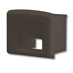 Zubehör für Profil SURF12 BORDERLESS mit COVER3 - Endkappe (1 Stk.), PVC, EC11B, schwarz, mit Kabeldurchführung