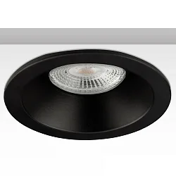 Einbaurahmen rückversetzt für GU10/MR16, IP54, rund, Ø 8.5cm, mit Glaslinse, exkl. Leuchtmittel, Schwarz