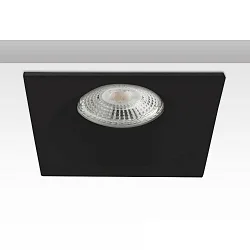 recessed mounting frame for GU10 / MR16, set back, IP54, angular, 8.5 x 8.5cm, with glass lens, excl. lamps, black