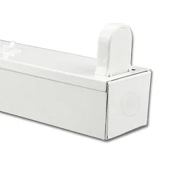 Aluminium holder for 120cm T8 tube lamps, IP20, 0-260V AC, G13 two-sided, wired, without starter, white