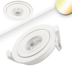 LED Einbaustrahler SUNSET mit variabler Tiefe, 9W 2000-2800K 530lm 45°, dim-to-warm, schwenkbar, weiß