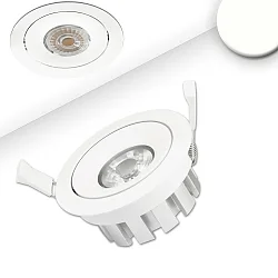 Recessed LED spot, Ø 9.5cm, 15W 4000K 1250lm 45°, CRI >90, swivelling, dimmable, white
