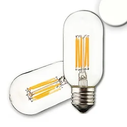 LED Filament Röhrenform T45, E27, 8W 4000K 900lm 360°, dimmbar, klar