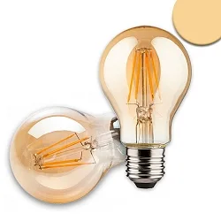 LED Deko-Filament Birnenform VINTAGE LINE A60, E27, 8W 2200K 500lm 360°, dimmbar, Glas Amber