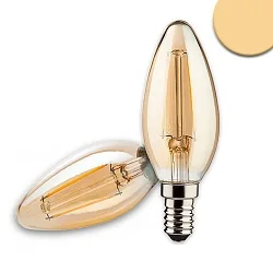 LED Deko-Filament Kerzenform VINTAGE LINE C35 CANDELBULB, E14, 4W 2200K 210lm 360°, dimmbar, Glas Amber