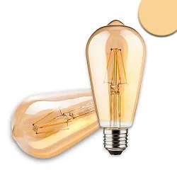 LED Deko-Filament Edisonlampe VINTAGE LINE ST64, E27, 8W 2200K 550lm 360°, dimmbar, Glas Amber