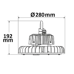LED hall lighting spot FL, ball impact resistant, IP65, 200W 28000lm, 1-10V dimmable, 4000K 120°