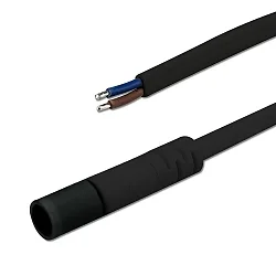 connector plug FEMALE 100CM, 2x0.75 with open cable, 2-pole, black