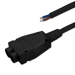 Mini-Plug 2-fach Verteiler Female, 100cm, 2x0.75, IP54, schwarz, max. 48V