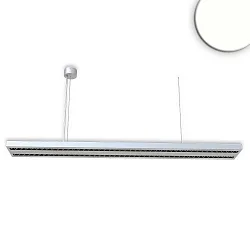 LED Office hanging lamp GRID Up+Down, UGR<6, stackable, 1-10V dimmable, matt silver, 30+30W 4000K 6500lm