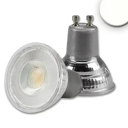 LED Strahler prismatisch, GU10, 5W 4000K 460lm 962cd 45°, CRi >90, dimmbar, teilsatiniert