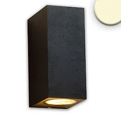 Außenwandleuchte Up&Down, IP54, eckig, 2x GU10, exkl. Leuchtmittel, Aluminium, sandschwarz