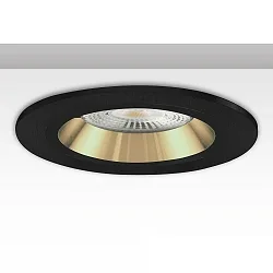 recessed mounting frame Kombi round for GU10 / MR16 Spots, IP20, fixed, excl. socket, aluminium, black / black-gold