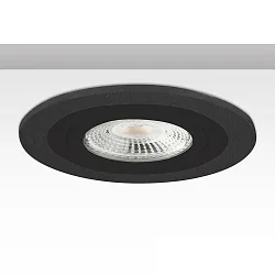 Einbaurahmen Kombi RUND für GU10/MR16 Spots, IP20, starr, exkl. Fassung, Aluminium, Schwarz / schwarz