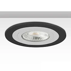 Einbaurahmen Kombi RUND für GU10/MR16 Spots, IP20, starr, exkl. Fassung, Aluminium, Schwarz / Alu weiß