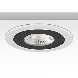 Einbaurahmen Kombi RUND für GU10/MR16 Spots, IP20, starr, exkl. Fassung, Aluminium, Weiß / schwarz