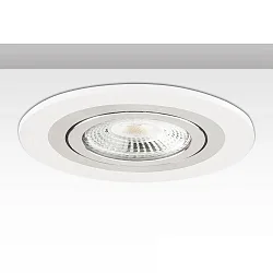 Einbaurahmen Kombi RUND für GU10/MR16 Spots, IP20, starr, exkl. Fassung, Aluminium, Weiß / Alu gebürstet