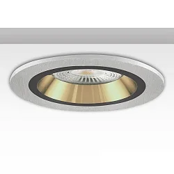 Einbaurahmen Kombi RUND für GU10/MR16 Spots, IP20, starr, exkl. Fassung, Aluminium, Alu gebürstet / schwarz-gold