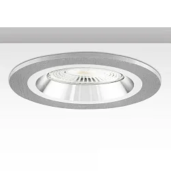 Einbaurahmen Kombi RUND für GU10/MR16 Spots, IP20, starr, exkl. Fassung, Aluminium, Alu gebürstet / weiß-silber