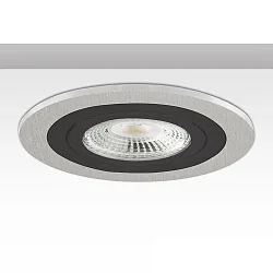 Einbaurahmen Kombi RUND für GU10/MR16 Spots, IP20, starr, exkl. Fassung, Aluminium, Alu gebürstet / schwarz