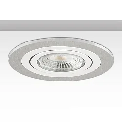 Einbaurahmen Kombi RUND für GU10/MR16 Spots, IP20, starr, exkl. Fassung, Aluminium, Alu gebürstet / Alu weiß
