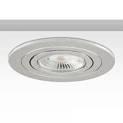 Einbaurahmen Kombi RUND für GU10/MR16 Spots, IP20, starr, exkl. Fassung, Aluminium, Alu gebürstet / Alu gebürstet