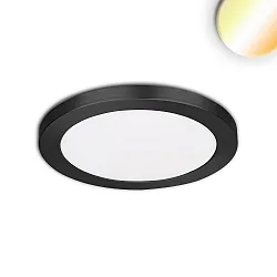 LED Aufbau-/Einbauleuchte Slim Flex, IP44, 6W, ColorSwitch 3000|3500|4000K 510lm 120°, Deckenausschnitt variabel, Schwarz