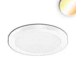 LED Aufbau-/Einbauleuchte Slim Flex, IP44, 12W, ColorSwitch 3000|3500|4000K 1020lm 120°, Deckenausschnitt variabel, Weiß